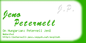 jeno peternell business card